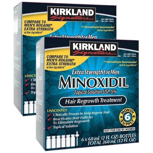 Kirkland Minoxidil 5% extra fuerte crecimiento del cabello para hombres (1 año de suministro (paquete económico))