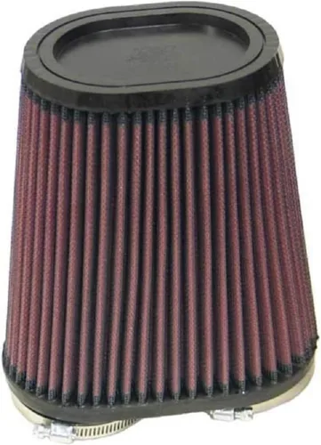 K&N Filtro de aire universal con abrazadera original de alto flujo de por vida: alto rendimiento, premium: diámetro de brida: 2.375 pulgadas, altura