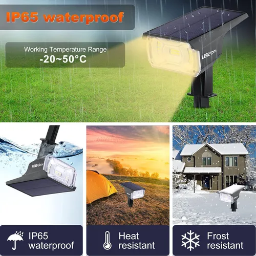 Miniatura 2 de LEREKAM 40 focos LED, IP65, impermeables, con energía solar, 2 en 1, luz de pared, luces de paisajismo al aire libre, encendido/apagado automático