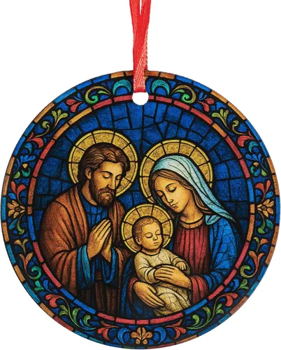 Miniatura 9 de Adoración de los Pastores Adorno Acrílico - Decoración Tradicional Católica y Cristiana de Navidad - Escena de la Natividad, Adornos Decorativos