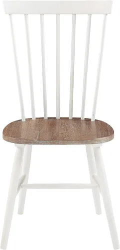 Miniatura 5 de OSP Home Furnishings Eagle Ridge - Sillas de comedor tradicionales de madera maciza estilo Windsor, paquete de 2, color crema