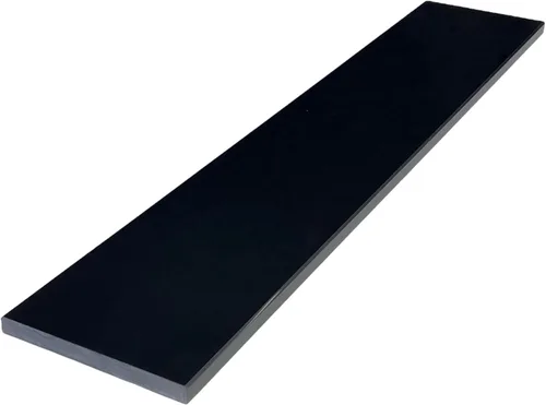 Borde de ducha de 60 pulgadas | Umbral de mármol de ingeniería súper negro para sistemas de bandeja de ducha Schluter Kerdi y azulejos Redi (3 x 60