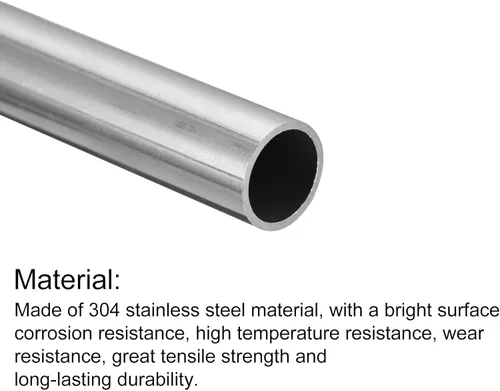 Miniatura 67 de uxcell Tubo de acero inoxidable 304, diámetro exterior de 34 mm x 1,5 mm de espesor de pared, 300 mm de longitud de tubería metálica para maquinaria