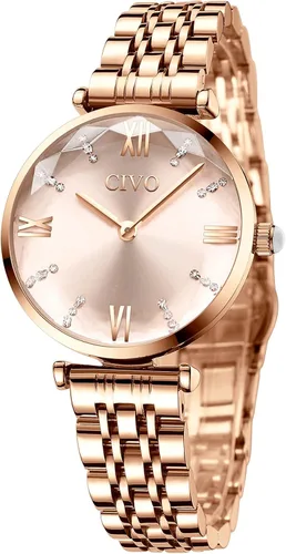 CIVO Watches for Women 32mm Analog Quartz Watch Stainless Steel Dress Womens Watch Waterproof Fashion Elegant Wrist Watch Luxury Diamond Ladies