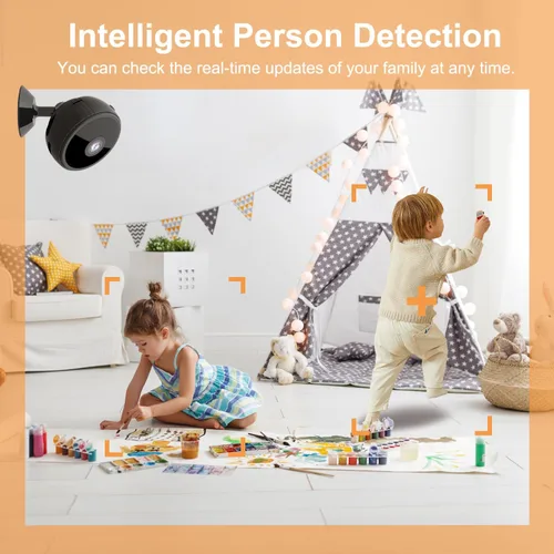 Miniatura 3 de ZHENHAN Mini cámara inalámbrica con visión nocturna avanzada y detección de movimiento, aplicación de teléfono de control remoto, almacenamiento