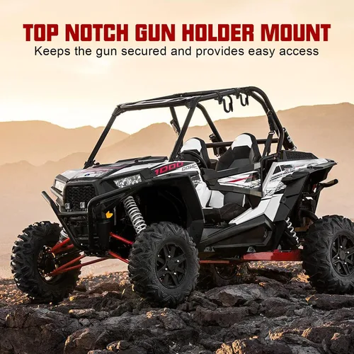 Miniatura 7 de SUNPIE Soporte de Rack para Herramientas de Caza para UTV - Soporte Universal de Barra Transversal para Polaris Canam Pioneer/Talon Kawasaki Arctic