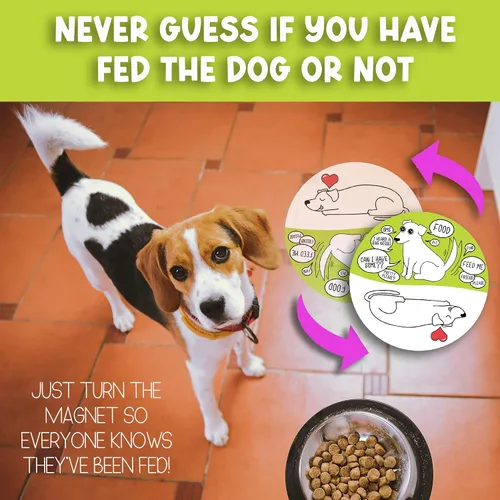 Miniatura 3 de Imán de Feed The Dog - Recordatorio gótico de comida para perros para amantes de las mascotas, decoración peculiar del hogar y la oficina, regalo
