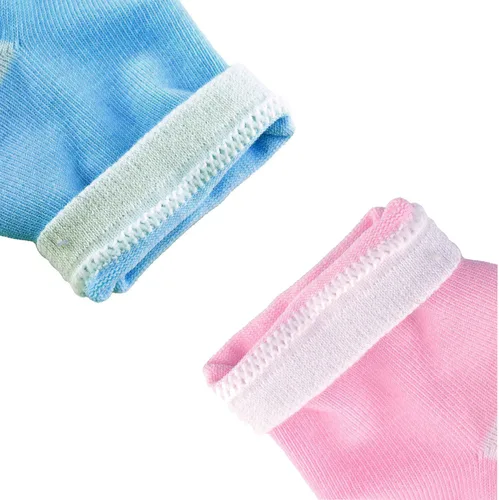 Miniatura 5 de Makhry 2 pares de calcetines de talón de gel de silicona hidratante para piel seca y dura agrietada, punta abierta, cómodos calcetines de Azul y rosa
