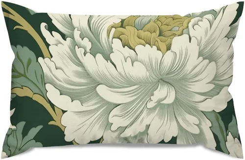 Miniatura 125 de ArogGeld Fundas de Almohada Euro Sham Florales Verde y Blanco Gris Estilo Chinoiserie Funda de Almohada Asiática Funda de Cojín Decorativo 18x18