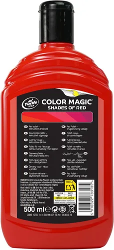 Miniatura 7 de Turtle Wax 52711 Color Magic Cera para Pintura de Coche Restaura Color y Brillo Rojo 500 ml