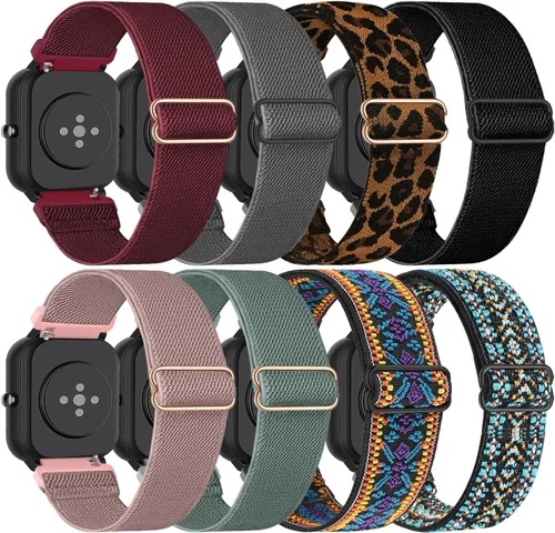 Miniatura 9 de Paquete de 8 correas elásticas de nailon GTS y Bip Watch, correa de bucle suave de 0.787 pulgadas