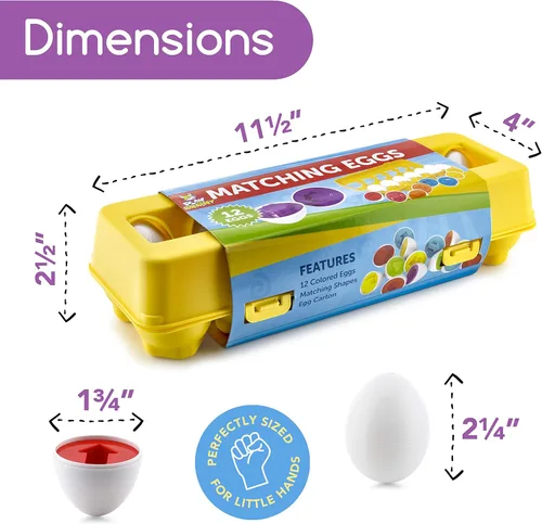 Miniatura 3 de Play Brainy Huevos a juego de forma y color - Juguete de huevo de Pascua - Juguete educativo Montessori STEM para niños pequeños y preescolares