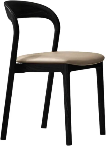 Sillas de comedor de madera maciza con respaldo curvo, sillas de comedor modernas de mediados de siglo, sillas de comedor tapizadas de tela con