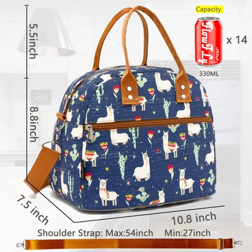 Miniatura 3 de FlowFly Fiambrera térmica con correa de hombro y asas para mujer, hombre y niños, amplia y reutilizable, congelable, bolso organizador de alimentos