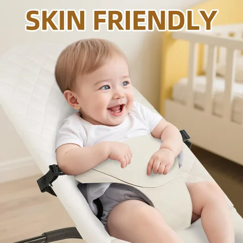Miniatura 5 de Asiento de tela para gorila, funda de repuesto para Baby Bjorn Bouncer Bliss, suave y transpirable, lavable a máquina (beige, solo funda)