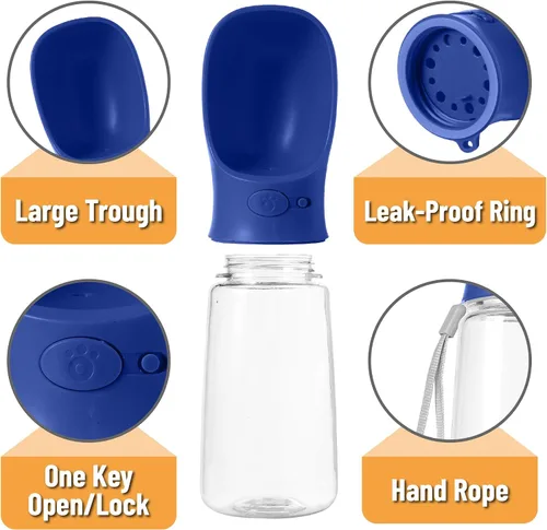 Miniatura 5 de Mr. Pen Botella de agua portátil para perro, 19 onzas, grande, azul marino, dispensador de botellas de agua para perros de viaje, no apto