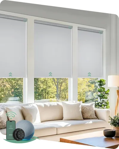 Miniatura 10 de Yoolax - cortinas enrollables motorizadas sin cenefa Vinilo opaco gris claro