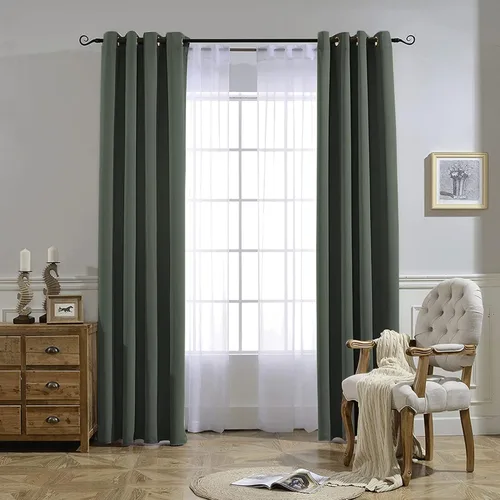Miniatura 7 de NICETOWN Cortinas para sala de estar de 84 pulgadas de largo, con ojales, con aislamiento térmico, oscurecimiento de la habitación, bloqueo