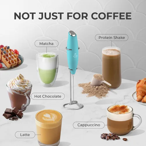Miniatura 252 de Zulay Milk Boss Espumador de leche potente manual, hace espuma para latte, batidor para mezclar bebidas, café, miniespumador para capuchino, frappé
