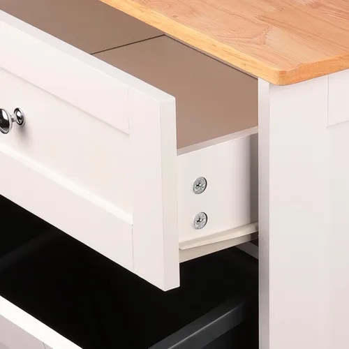 Miniatura 7 de TOLEAD Armario de basura inclinable de pie de 10 galones con puerta de granero para cocina, sala de estar, comedor, color blanco