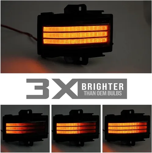 Miniatura 9 de Switchback - Luces LED para espejo lateral para Ford F150 F250 F350 F450 F550 Super Duty con lente ahumada, luces direccionales secuenciales, luces