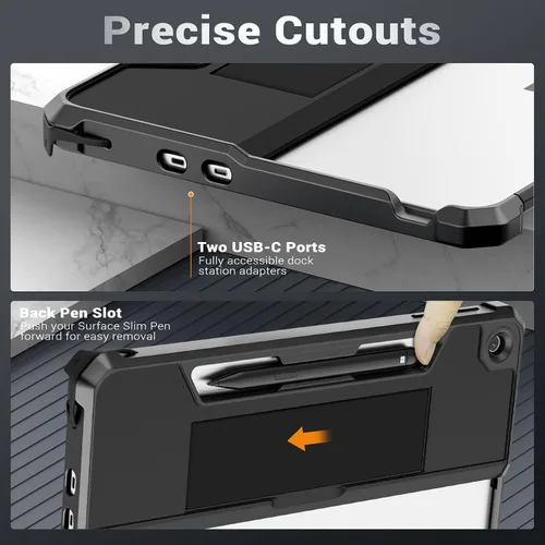 Miniatura 5 de MoKo - Funda protectora resistente todo en uno para Microsoft Surface Pro de 12 pulgadas lanzada en 2025, con soporte trasero para bolígrafo