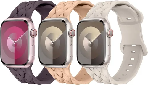 Miniatura 18 de Correa de silicona para Apple Watch para mujer de 1.575 in 1.496 in 1.614 in 1.732 in 1.811 in 1.772 in 1.654 in, correa deportiva de repuesto