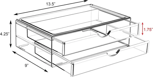 Miniatura 3 de Sorbus Cajones acrílicos apilables grandes – 2 cajones de almacenamiento transparentes para organizar maquillaje, esmalte de uñas, accesorios
