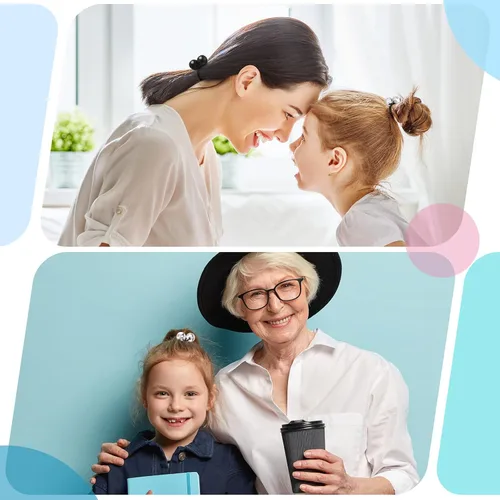 Miniatura 6 de Jutom 24 bolas para ligar el cabello de 0.78 pulgadas, soportes para cola de caballo de burbujas para niñas, bolas de pelo de burbujas de los años