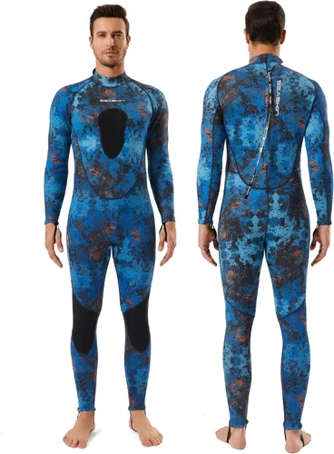 Seaskin Traje de neopreno de pesca submarina para hombre, 0.069 pulgadas y 0.118 pulgadas de neopreno de cuerpo completo para buceo y natación