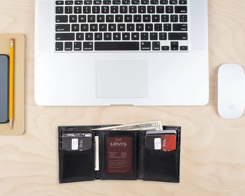 Miniatura 6 de Levis Mens Trifold Wallet-Sleek and Slim Includes Id Window and Credit Card Holder