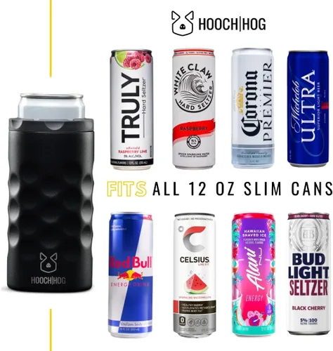 Miniatura 2 de Hooch Hog - Porta-latas aislante de acero inoxidable para latas delgadas de 12 oz. Para latas delgadas: 3 porta-latas aislantes para Michelob Ultra