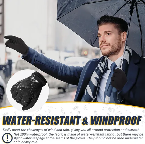 Miniatura 4 de Pixel Panda Guantes de invierno para hombres y mujeres, guantes cálidos para pantalla táctil para clima frío, delgados, resistentes al agua