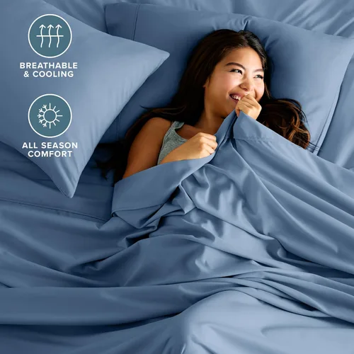 Miniatura 107 de Bare Home Hotel Luxury - Juego de sábanas tamaño individual, extra suave, 4 piezas, bolsillos profundos, ajuste fácil, refrescante y transpirable