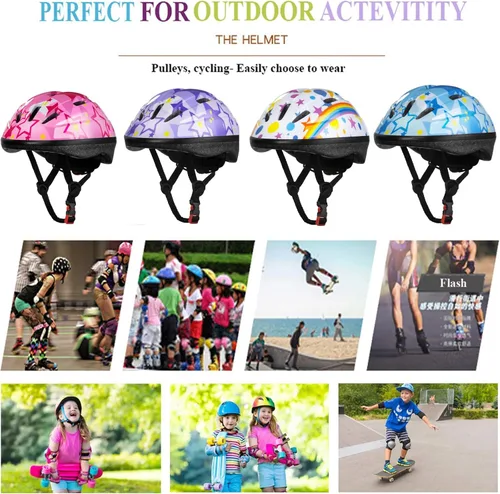 Miniatura 3 de Lamsion - Casco para niños ajustable para niños de 3 a 8 años, niños y niñas, casco para niños pequeños con juego de equipo deportivo de protección