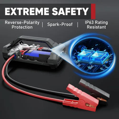 Miniatura 5 de LOKITHOR JA301 Arranque de Vehículo con Compresor de Aire, Paquete de Batería de Automóvil Portátil de 2000Amp 12V para Hasta 8.0L de Gasolina