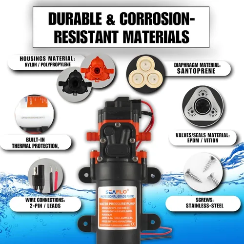 Miniatura 8 de RV/Marina bomba de cebado automático nueva 12 voltios DC/12 V, diafragma de agua dulce 35 PSI