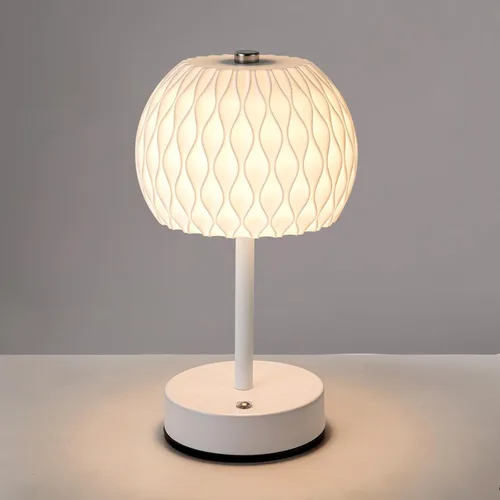 Miniatura 8 de Lámpara de mesa pequeña a pilas, 3 temperaturas de color, recargable, control táctil, lámpara de escritorio regulable, luz nocturna LED inalámbrica