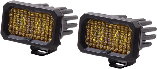 Miniatura 10 de Diode Dynamics C2 1.0 SAE Pod LED deportivo estándar amarillo (par), Combo con retroiluminación ámbar