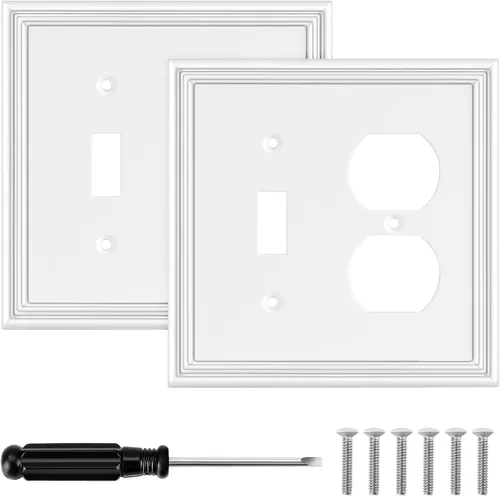 Miniatura 17 de Cubiertas blancas para enchufes de pared, placa decorativa moderna para interruptor de luz, cubierta de enchufe, placas de interruptor, cubierta