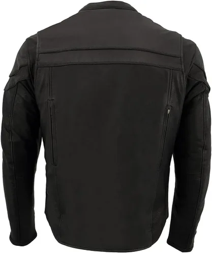 Miniatura 3 de Milwaukee Leather MLM1525 - Chaqueta MC ligera de cuero negro 'Crossover' para hombre