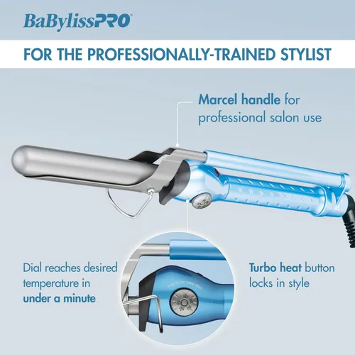 Miniatura 3 de BaBylissPRO Nano Titanium Curling Iron for Loose Curls & Beach Waves, Marcel Professional Hair Curler
