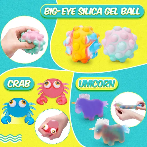 Miniatura 3 de Paquete de 24 bolas antiestrés, bolas esponjosas, bolas para apretar para adultos, bolas de alivio del estrés, rellenos de caja de premios