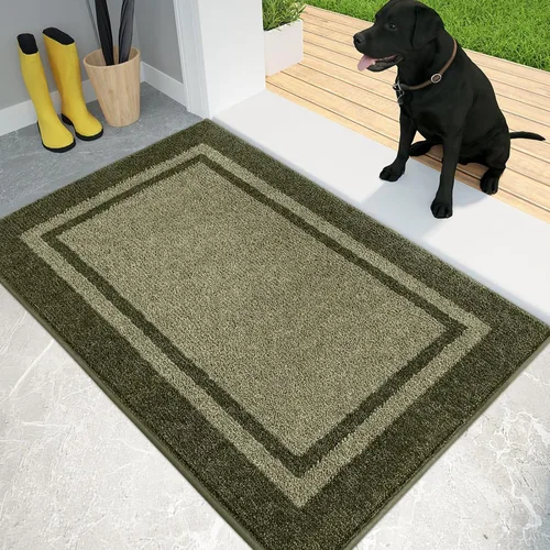 Miniatura 11 de PURRUGS Tapete para puerta con atrapamiento de suciedad, 20 x 32 pulgadas, antideslizante, lavable a máquina, tapete de entrada, tapete para puerta