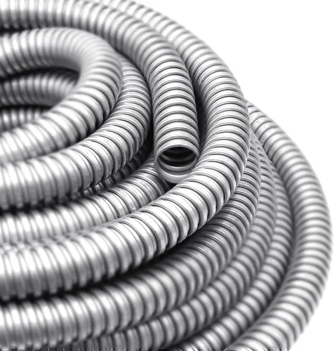 Miniatura 3 de Conducto eléctrico flexible de pared reducida de 1/2 pulgada, tubo de manga de cable de acero inoxidable de 50 pies para gestión, cableado