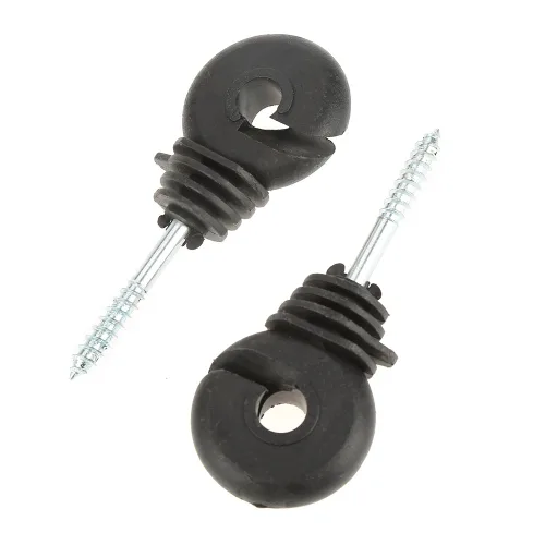 Miniatura 6 de 50 unids/set negro tornillo en anillo aislantes, accesorios eléctricos aislantes de cerca, aislantes, para poste de madera