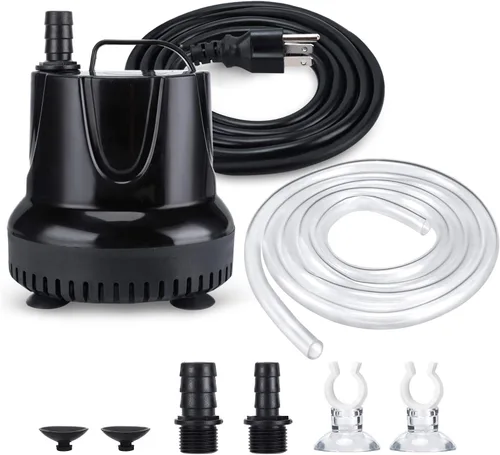 CWKJ Bomba de fuente, 550 GPH (40 W 2200 L/H) Bomba de agua sumergible, bomba de agua duradera para fuente al aire libre con tubo de 6.5 pies (ID x