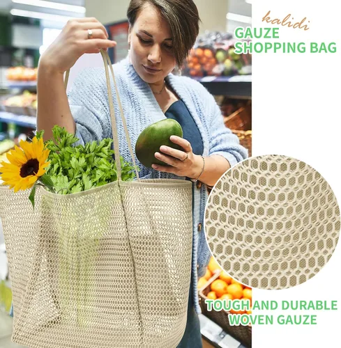 Miniatura 3 de KALIDI Bolso de Mano de Nylon de Playa con Malla, Bolso de Mano Casual Hobo para Mujer, Plegable, MAX 23L, Bolso de Hombro para Playa, Picnic