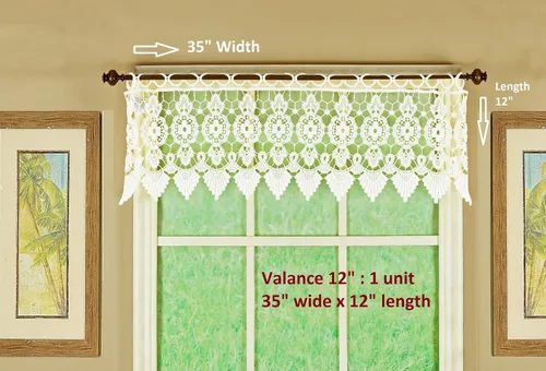 Miniatura 2 de Cortina de Medallón Macramé de Today's Curtain 30 cm, Color Écru, 89 cm x 30 cm