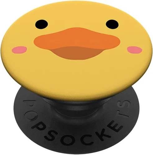 Cara de pato divertido pato amarillo de goma lindo pato PopSockets estándar PopGrip